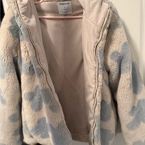 Mayoral Kids' Cream and Blue Puffer Jacket